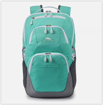 High Sierra Swoop SG Backpack Bookbag w/Laptop Drop Protection Pocket, Grn(Used)