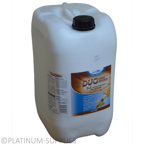 BOND IT DUO 2 IN 1 WATER RESISTANT WOOD GLUE PVA TIMBER ADHESIVE D3 25 LITERS 25LTR