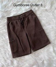 Gymboree Outlet Dino Mighty Brown Cotton Cargo Shorts Size 8