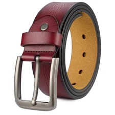 Men’s Genuine Leather Belt For Men Designer Solid Leather for Casual and Dress