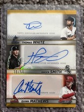 2025 Bowman’s Best Triple Auto Thomas White Hagen Smith Quinn Mathews /50 Gold