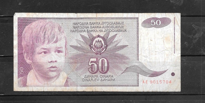 YUGOSLAVIA #104 1990 50 DINARA VG CIRCULATED OLD BANKNOTE PAPER MONEY CURRENCY