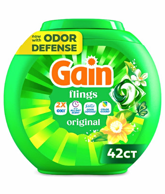 Gain flings Laundry Detergent Capsules Odor Defense Original Scent 42 ct