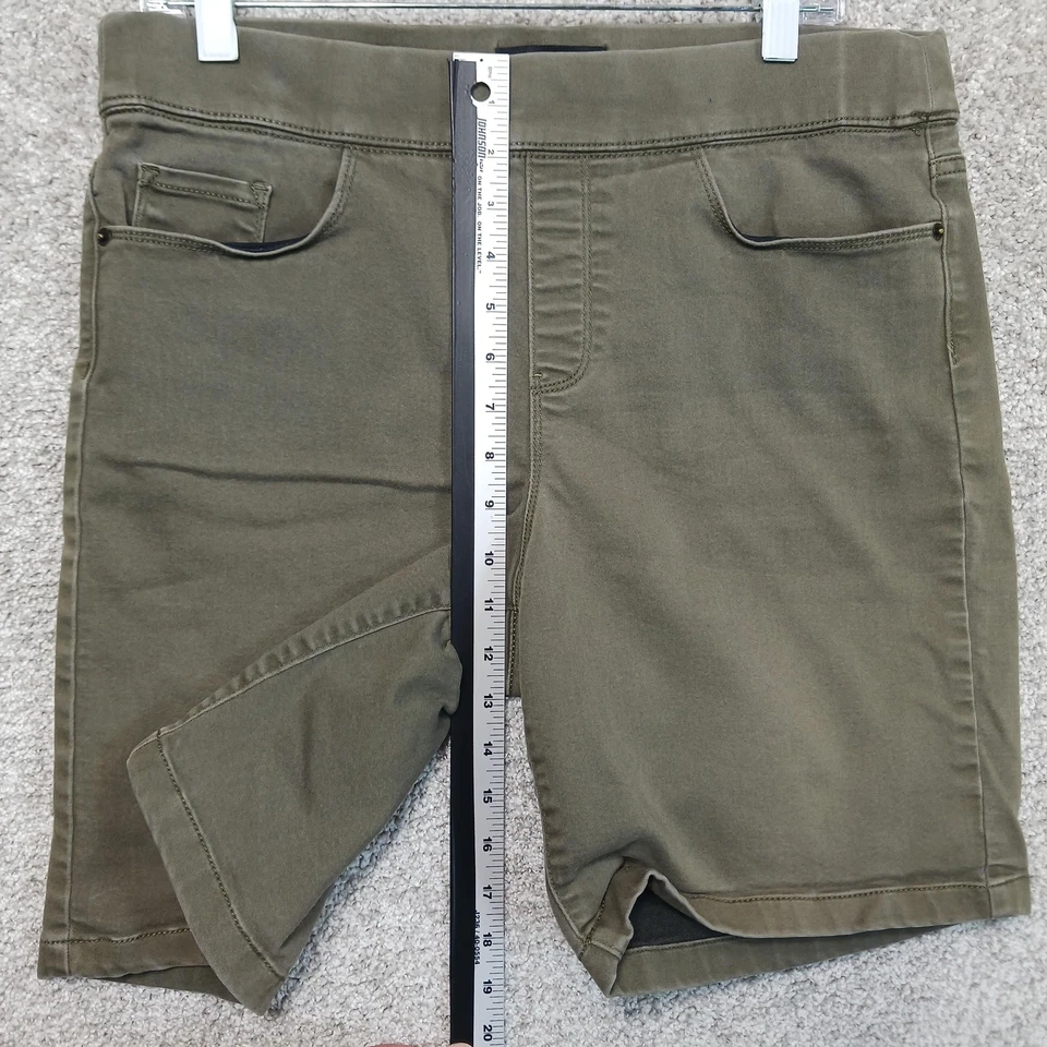 DKNY джинсы шорты женщин L большой оливковый эластичной повседневный плоский передний Summer - Изображение 4 из 4