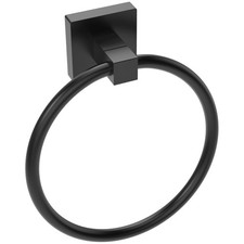 Matte Black Towel Ring Square Stainless Steel Hand Hanger Wall Mount 1 PCS