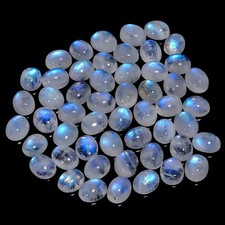 Natural Rainbow Moonstone Oval Cabochon Gemstone Lot 20 Ct. 10X8X4 mm UGL-3