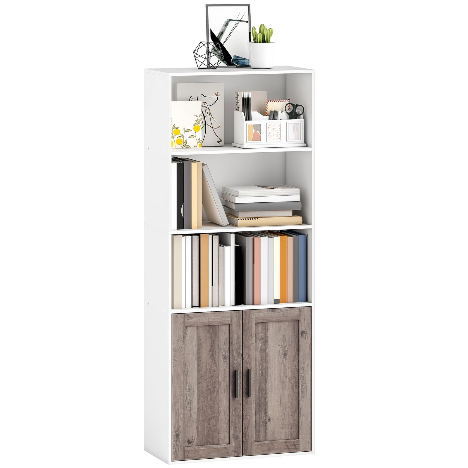 HOMCOM Bibliothèque 60x30x149.5cm Marron
