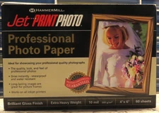 Hammermill Jet Print Photo Paper 4" x 6" Brilliant Gloss Paper 60 Sheets Heavy
