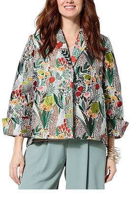 WynneCollection Women's All-Occasion Jacquard Topper Multi Floral