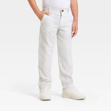 Boys' Linen Pants - Cat Jack Light Gray 16 Husky