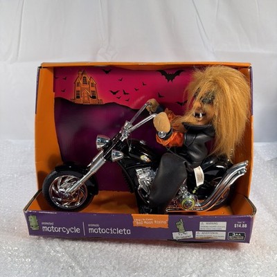 Halloween Alley Musical Animated Bad Moon Rising Werewolf Biker Motorcycle