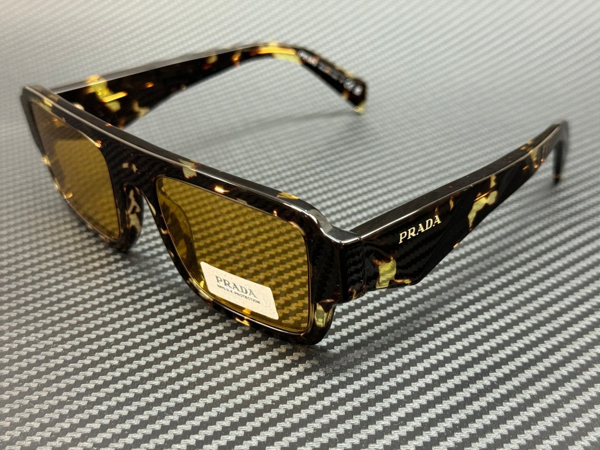 PRADA PR A05S 16O10C Black Tortoise Yellow Men's 53 mm Sunglasses