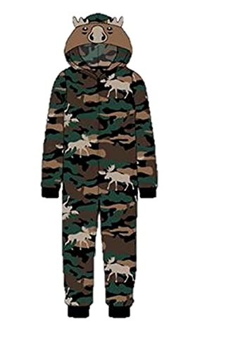 Komar Boys Hooded Moose Union Suit Blanket Sleeper Pajamas (Small) - Picture 1 of 1