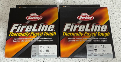 2 PACKAGES BERKLEY FIRELINE THERMALLY FUSED TOUGH 17 LB 125 YRDS SMOKE  BRAID