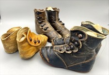 ANTIQUE LEATHER BABY/TODDLER SHOES  Buttons 3 sets Victorian Estate Find 
