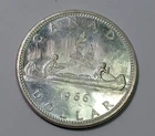 1966 CANADA QEII SILVER DOLLAR $1 Elizabeth II 80%  JBTr29