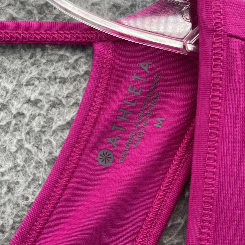 Camiseta sin mangas Athleta para mujer mediana magenta espalda cruzada correr yoga Y2k atletismo gimnasio Foto 2 de 4