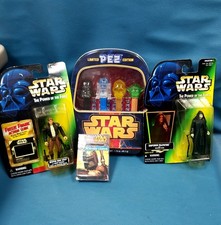 Lot New Sealed Star Wars Collectibles Kenner 1990s Action Figures Fett Cards Pez