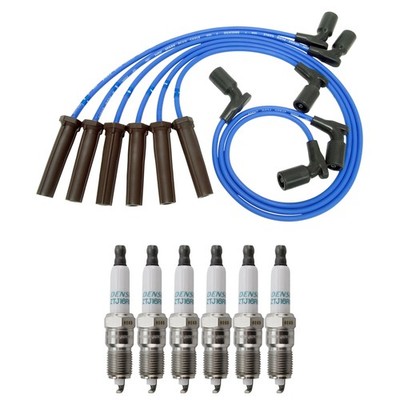 NGK Wire Set & Denso 6 Double Iridium Spark Plugs Kit for Aura Malibu Montana V6