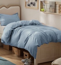 Twin-Twin XL Duvet Cover Set 2pc Soft Double Brushed Bedding Mineral Blue Zipper