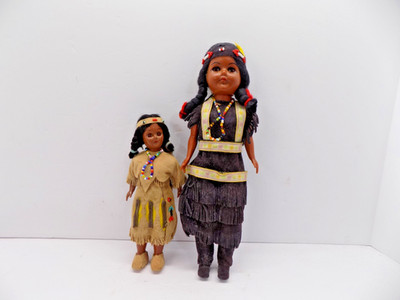 Native American Indian Mother Doll With  Baby 11 In Vintage Great Condition Lot