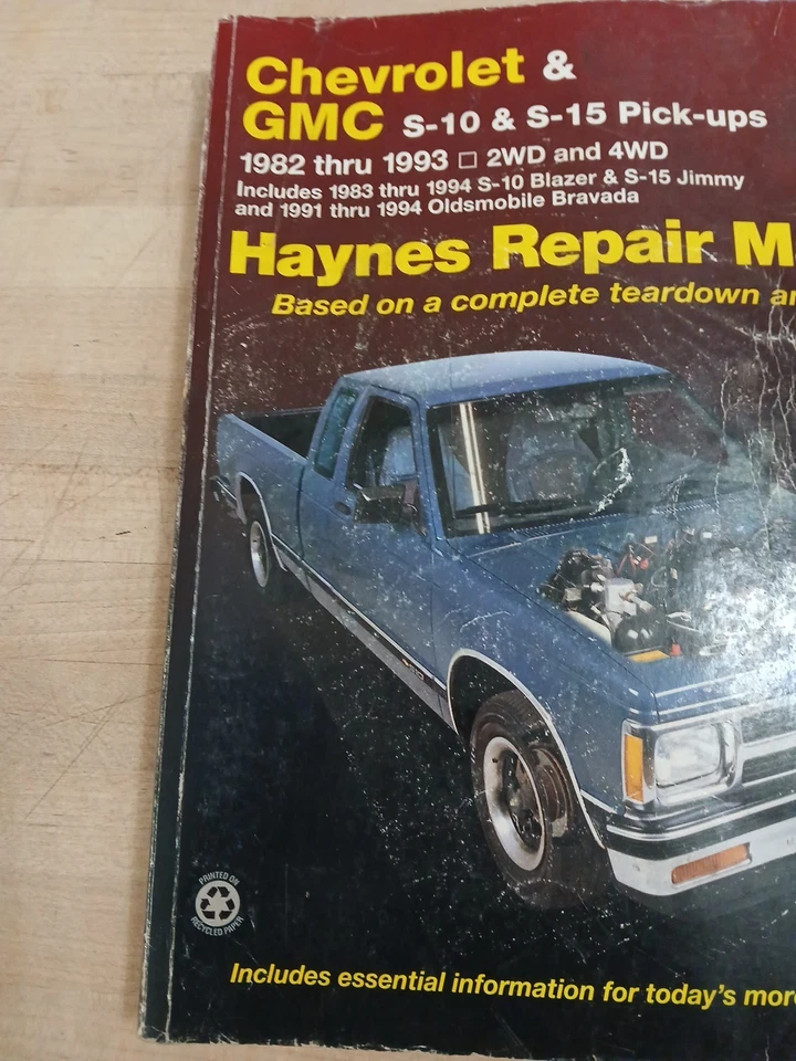 Chevrolet Chevy S10 S15 Gmc Truck Repair Manual Mechanic man cave garage tools Foto 3 de 4