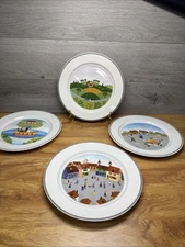 Villeroy & Boch Design Naif  10.5” Dinner Plates Porcelain Luxembourg~Set Of 4