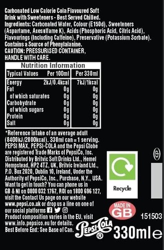 Max No Sugar Cola Cans 24 x 330ml - Picture 3 of 13