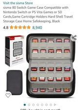 Nintendo Switch Game Case Card Cartridge Hard Pouch Carrying Storage 80-Slot NEW
