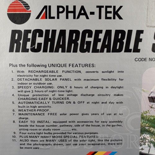 ►ALPHATEK 19100◄ LUCE SOLARE RICARICABILE RECHARGEABLE SOLAR LIGHT - Imagen 6 de 8