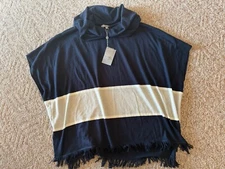 Neiman Marcus Cashmere Wool Collection Crowl Neck Poncho Sweater Size L/XL -NEW