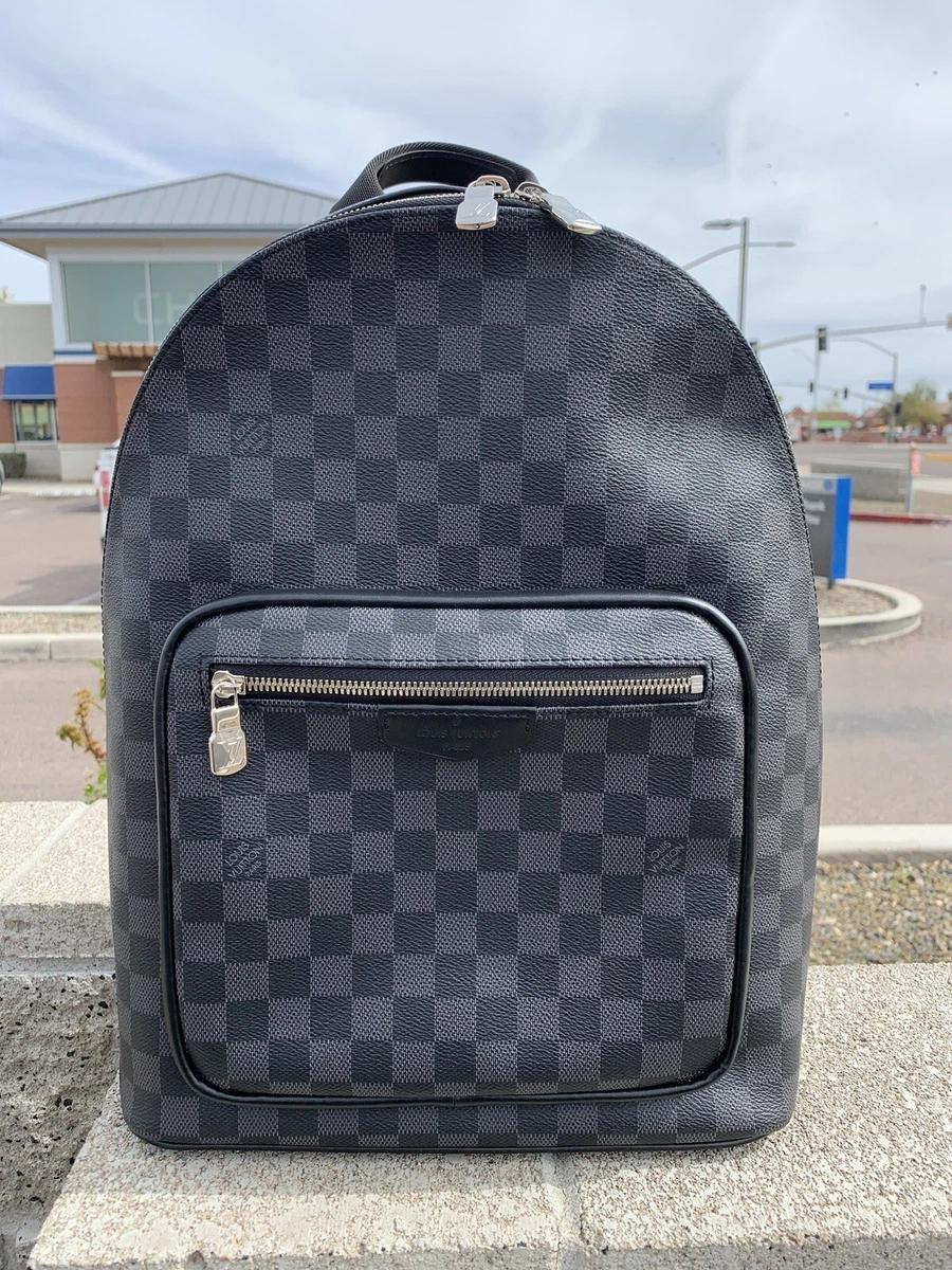 Shop Louis Vuitton DAMIER GRAPHITE Men's Blue Backpacks