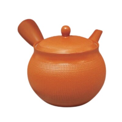 Teapot Kyusu Tokoname - AKIRA - Orange - 460 ml cc Stainless Mesh Almond Shaped