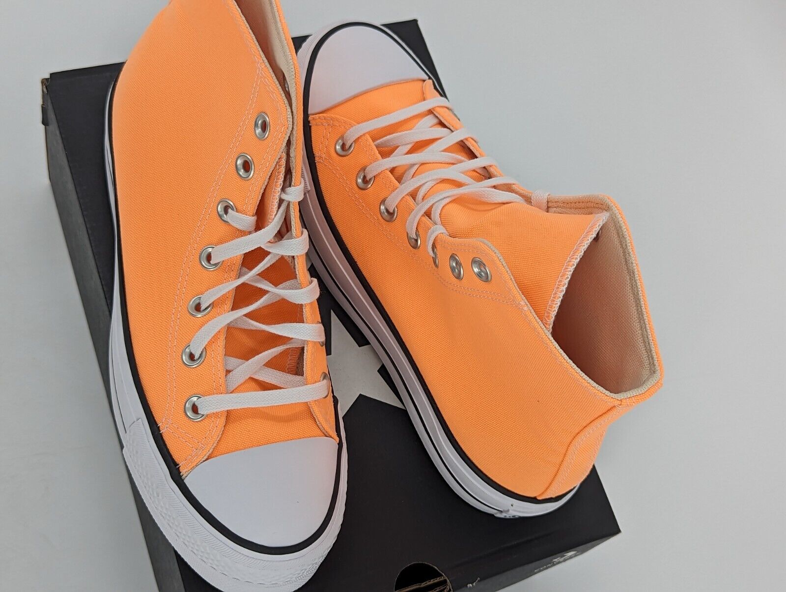Converse Womens Shoes Chuck Taylor Lift Hi Peach Beam Orange Platform Size  8.5