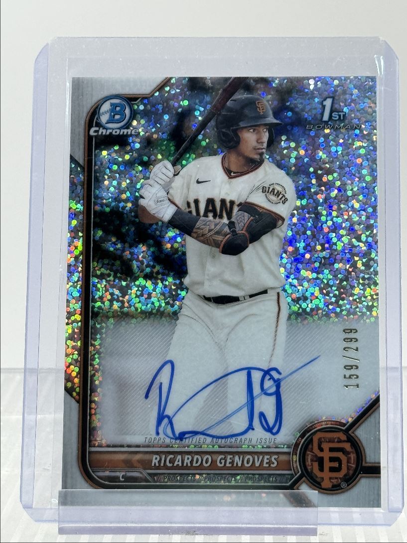 RICARDO GENOVES 2022 BOWMAN CHROME 1ST AUTOGRAPH SPECKLE AUTO /299 Q0913