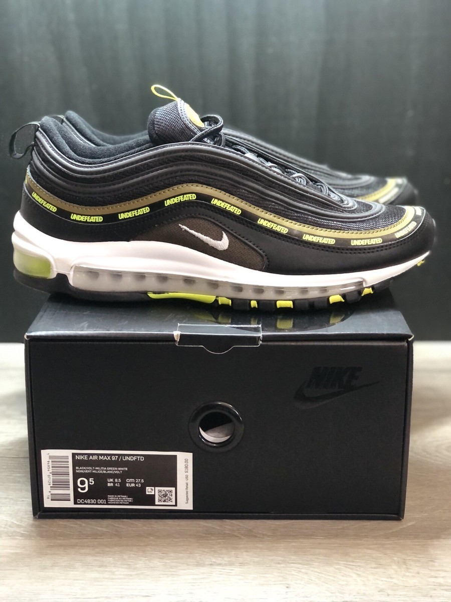 NIKE Air Max 97 x Undefeated Black Size 9.5 DC4830-001 Black