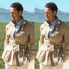 Soft Suede Men Safari Jackets With Belt Outdoor Vintage Casual Wear Hunting Coat
