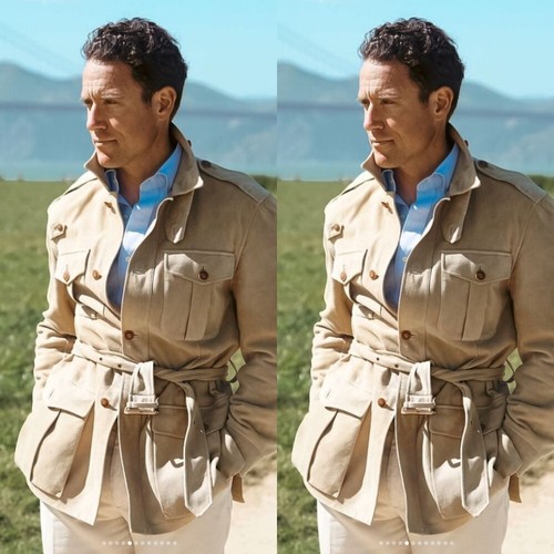 Soft Suede Men Safari Jackets With Belt Outdoor Vintage Casual Wear Hunting Coat - Picture 1 of 8
