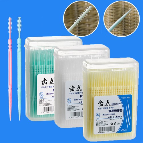 200 Interdental Sticks Dental Floss Teeth Tooth Toothpick Oral Care Clean Brush - Picture 4 of 20