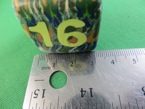 Jena's Handmade Backgammon Doppelwürfel 32 mm gelb grün blau Unikat #3 - Bild 11 von 11