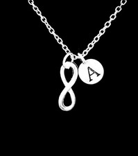 Eternity Necklace Initial Best Friend Sister Mom Daughter Mother's Day Gift