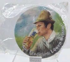 Vintage Lowen Weisse Beer Coasters Lot 6 Logo On Front Man on back Sealed Unused