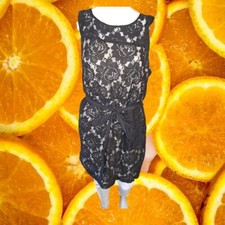 Hearts 999 Black Lace Flower Back Zip Mini Dress Size XL