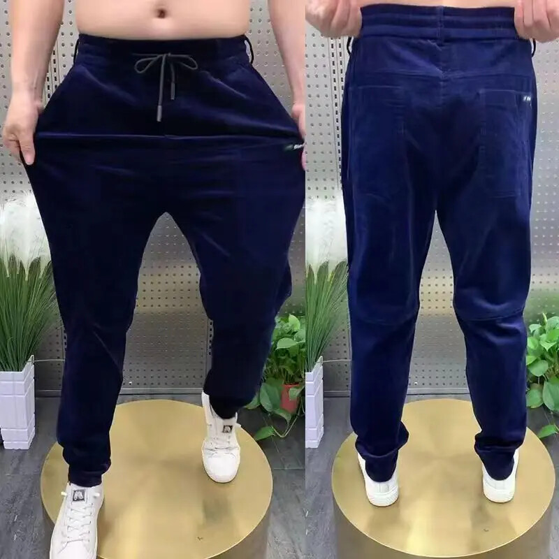 Men Casual Pants Corduroy Office Business Male Trousers Cotton Fashion Polyester thumbnail 5