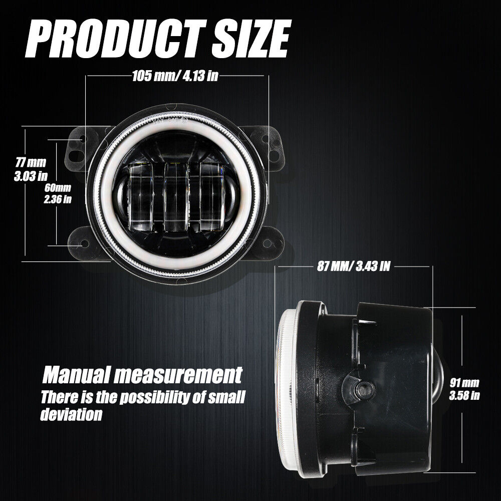 07-18 For Jeep Wrangler JK Black 7" LED Headlights+4" Fog Lights+Turn ...