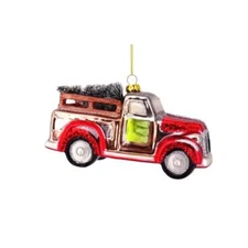 Glass Truck with Tree ornament