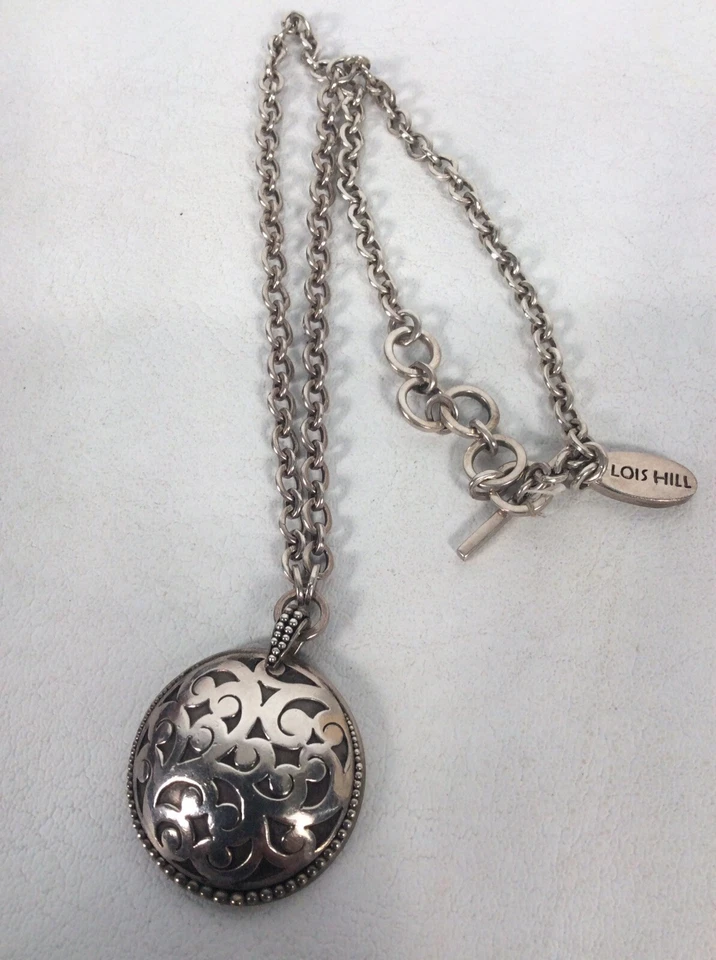 Collar Lois Hill Bali Indonesia Plata de Ley 925 Redondo Colgante Palanca Foto 3 de 4