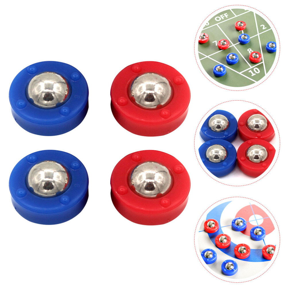 6 Mini Shuffleboard Pucks Tabletop Roller Sliding Beads Game