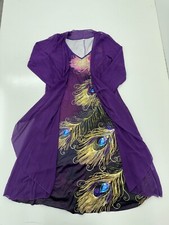 Shein Purple Black Feather Graphic 2 Piece Dress Set Womens Size Large