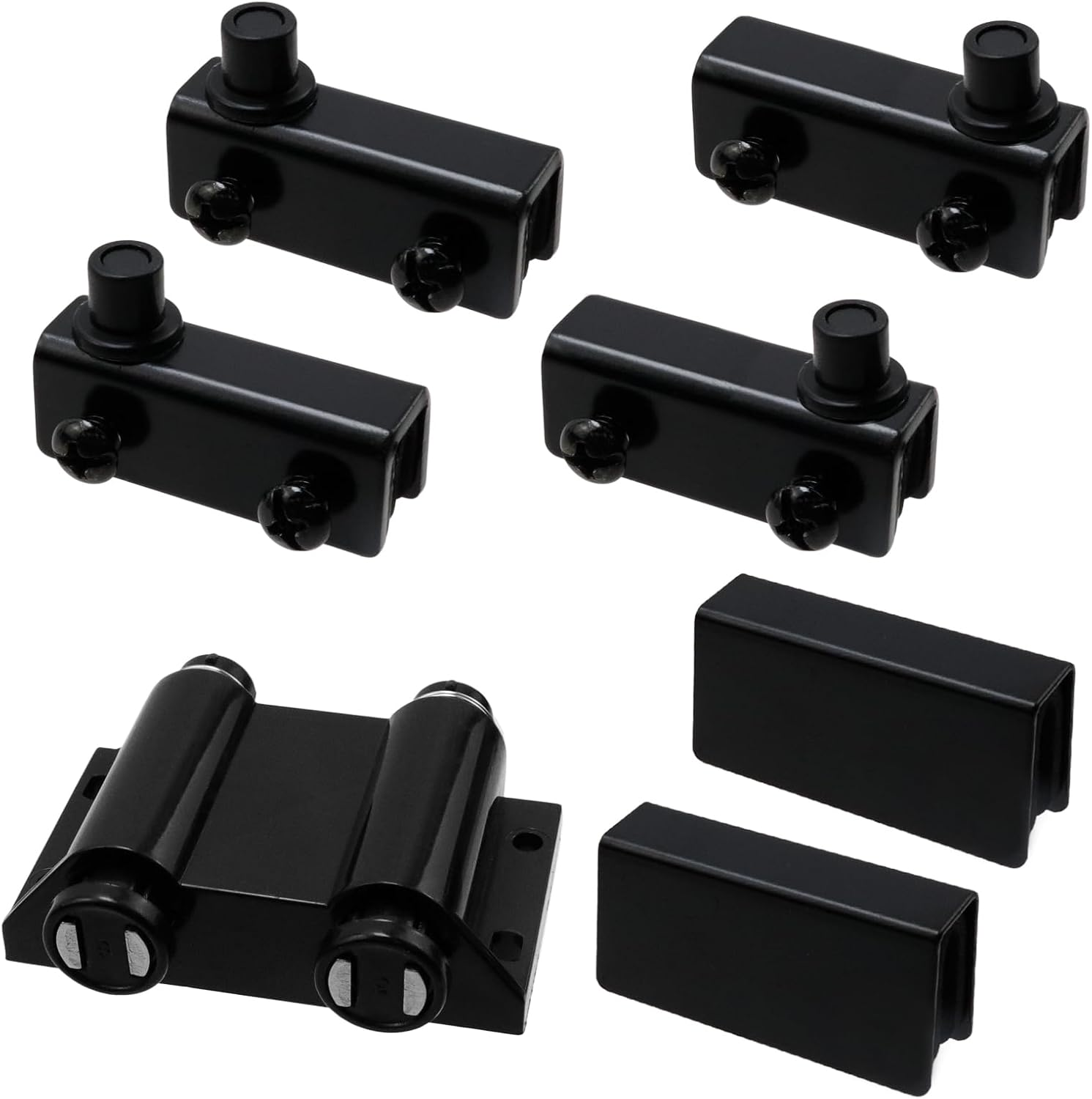 Stainless Steel Glass Door Pivot Hinge Double Head Magnetic Catch Closures ABS B